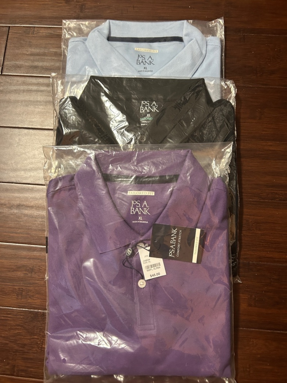 Jos. A. Bank Tailored Fit Polo Shirt Size XL. Available 3 Colors. 100% cotton